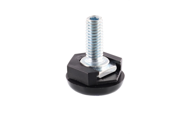 Basis voor meubelglijder JUSTUS QuickClick - Ø20mm - M6x15 - Zwart - In hoogte verstelbaar