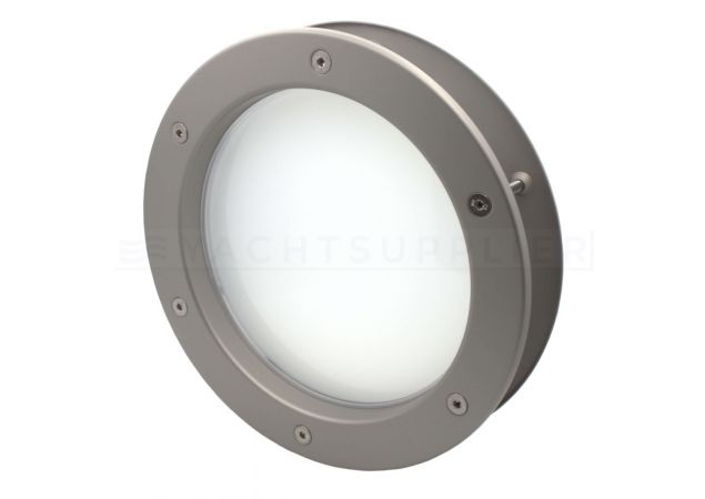 Patrijspoort 400mm rvs look met VSG mat glas