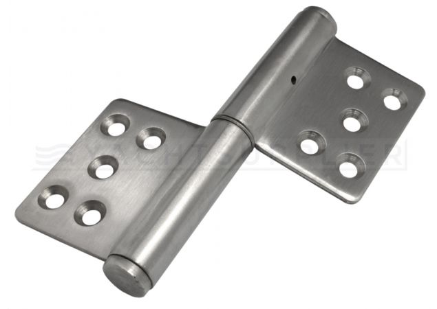 Paumelle ronde hoek 135x100x3,0mm Rs Rvs geborsteld