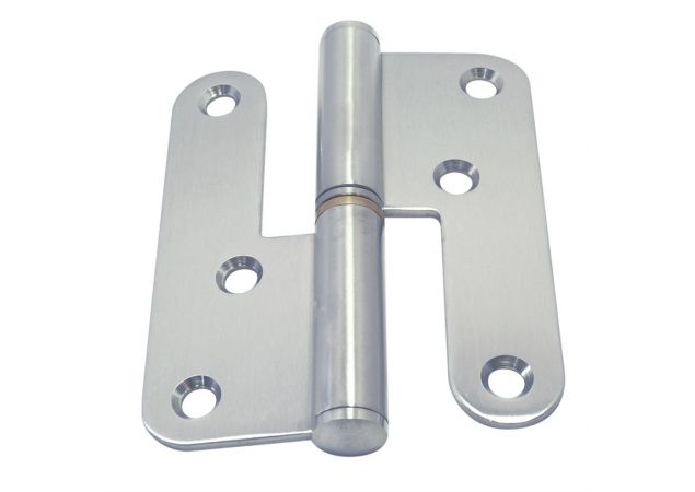 Paumelle ronde hoek 100x80x3,0mm Ø 15mm Ls Rvs 304