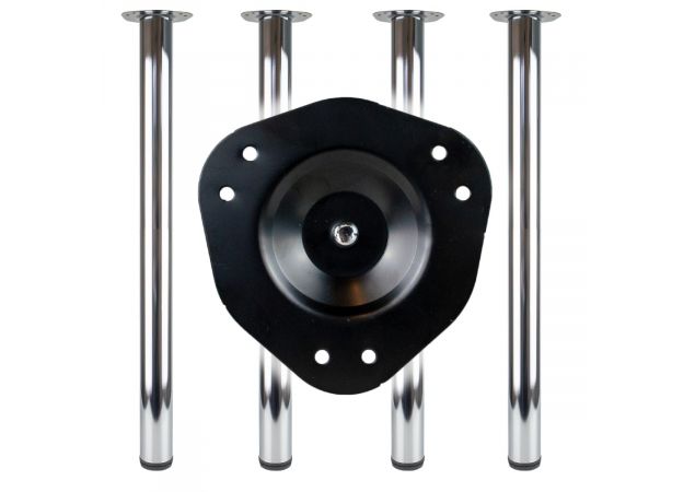 Tafelpoot rond 60x1100mm - Chroom gepolijst - Set van 4 stuks