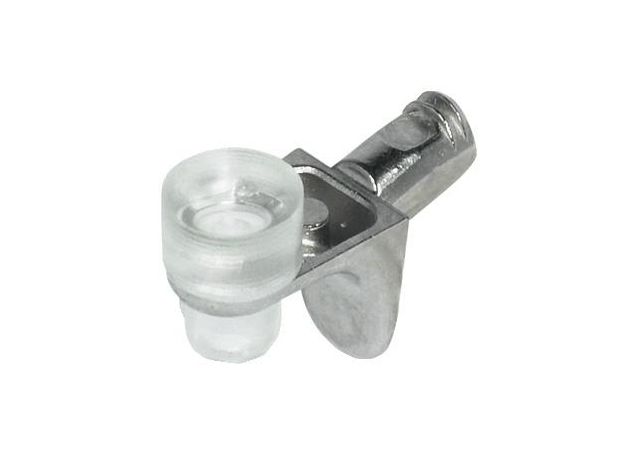 Plankdrager voor glas plaat incl. transparant voet boor Ø5,0mm prijs per stuk