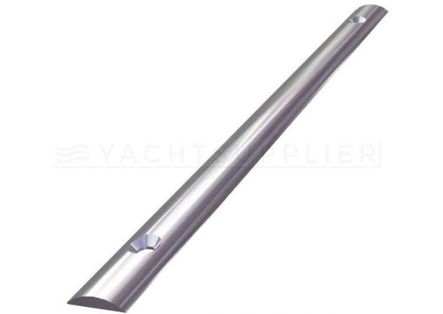 Rvs Schuurlijst halfrond massief, geboord Breed: 20mm Lengte: 3 meter