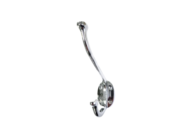 Hoed- en jashaak 1-armig  Messing gepolijst chroom