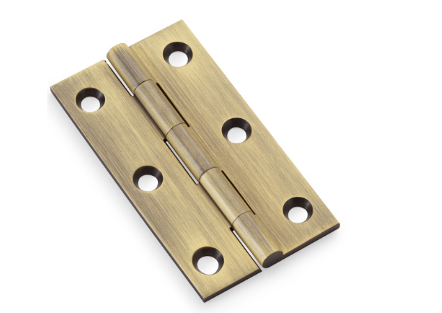 Meubelscharnier Antiek Messing - 75x41x2 mm - 2 stuks incl. schroeven