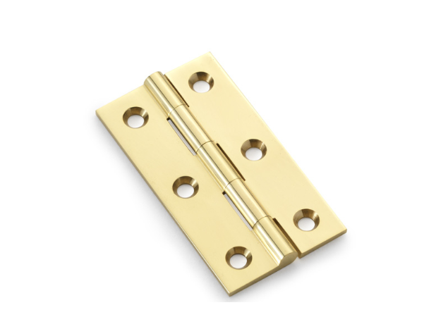 Meubelscharnier Messing Gepolijst - 75x41x2 mm - 2 stuks incl. schroeven