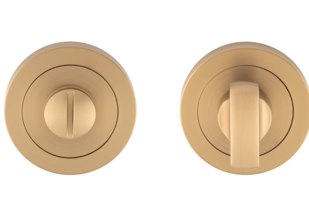 Wc garnituur op rond rozet Mat messing Ø50x10mm - EUL004SB