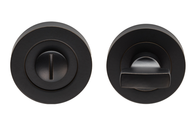 Wc garnituur op rond rozet Mat zwart Ø50x10mm 