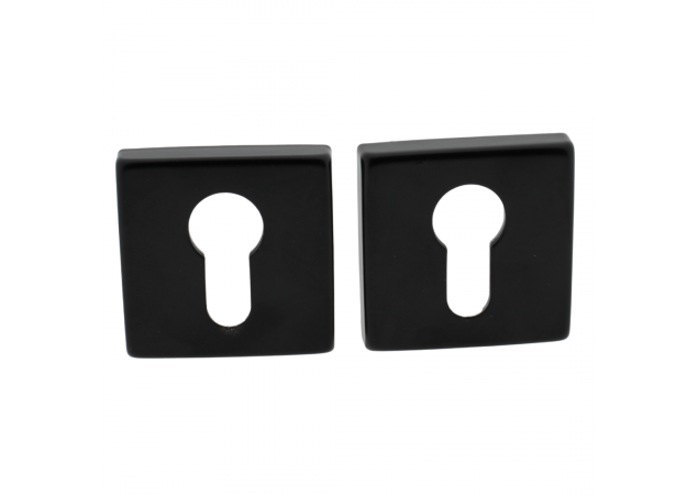 Pc Rozet - Vierkant - 50x10mm - Zwart - Set van 2 stuks - Inclusief Bevestigingsmateriaal - QE001BLK