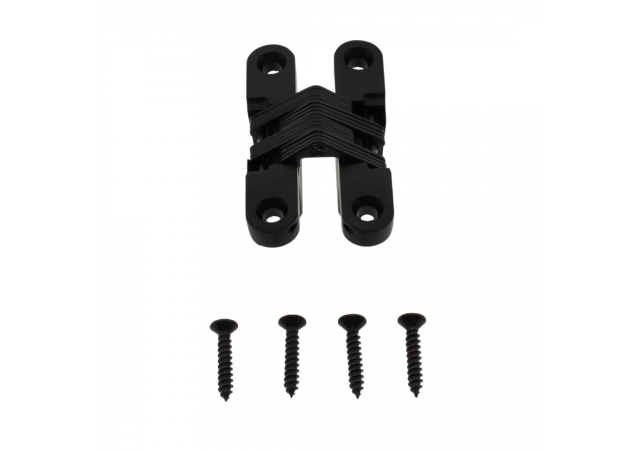 Onzichtbaar Meubelscharnier - 95x19mm - Zwart verzinkt