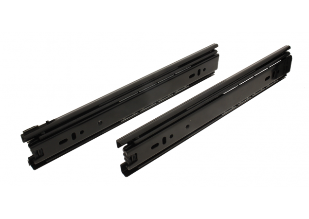 Kogelladegeleider Zwart - 650mm - Volledig uittrekbaar - Soft-close - Demontabel - 30kg