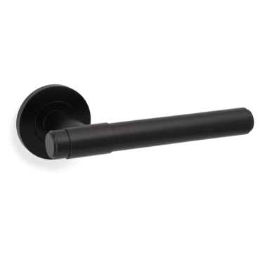 Deurkruk Plain 'Kingston' - Zwart - Rond rozet Ø50mm
