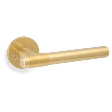 Deurkruk Plain 'Kingston' - PVD Mat messing - Rond rozet Ø50mm