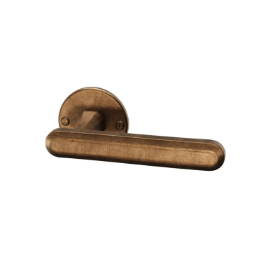 HDD Deurkruk Crafino Terra L-vorm - Craft cognac - Rond rozet Ø50mm