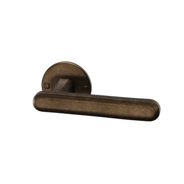 HDD Deurkruk Crafino Terra L-vorm - Craft brons - Rond rozet Ø50mm