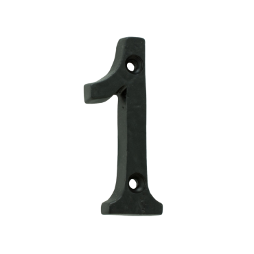 Huisnummer 1 - Gietijzer/Smeedijzer - Antiek zwart - 77,5mm
