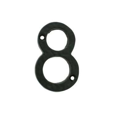 Huisnummer 8 - Gietijzer/Smeedijzer - Antiek zwart - 78mm