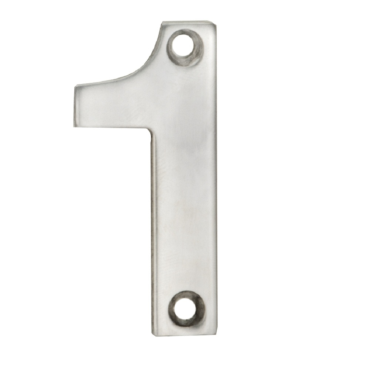 Huisnummer 1 - RVS 316 - RVS mat - 50mm