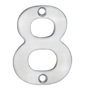 Huisnummer 8 - RVS 316 - RVS mat - 50mm