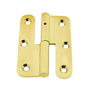 Paumelle ronde hoek 90x63mm Rechts Messing gepolijst