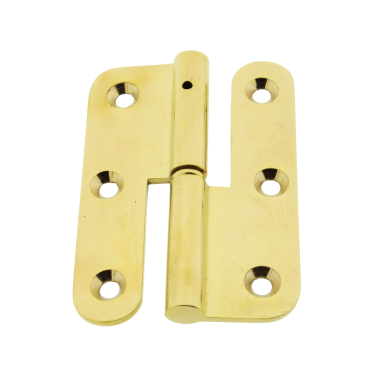 Paumelle ronde hoek 90x63mm Rechts Messing gepolijst