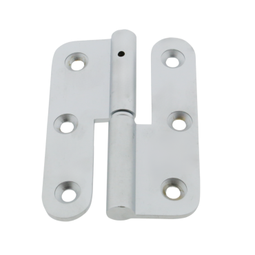 Paumelle ronde hoek 90x63mm Links Messing mat chroom