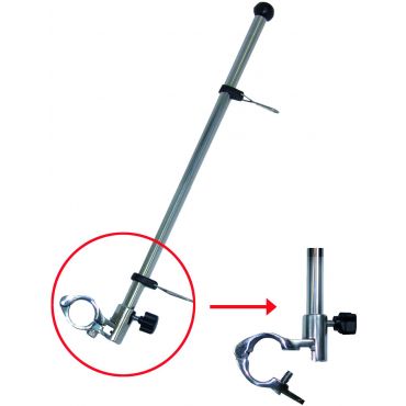Vlaggenstok met railing bevestiging voor Ø 22mm railing H 455mm Rvs 304