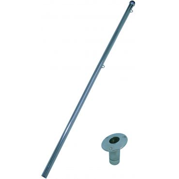 Vlaggenstok set  magnetisch hoek 15? A 25mm B 69mm D 70mm E 968mm Rvs 316