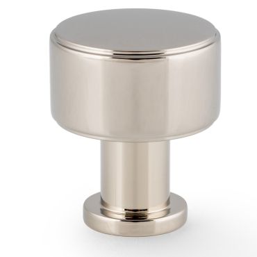 Meubelknop Plain 'Lucia'  - PVD Nikkel gepolijst- Ø29mm - Hoogte 35mm 