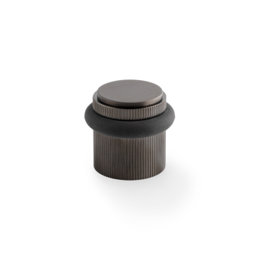 Deurstopper Reeded 'Brunel' - PVD Antraciet - Vloermontage - AW639RDBZPVD