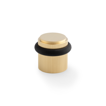 Deurstopper Reeded 'Brunel' - PVD Mat messing - Vloermontage - AW639RSBPVD