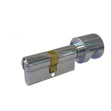 Knopcilinder K30/30mm Messing Verchroomd Zeewaterbestendig met versmalde meenemer