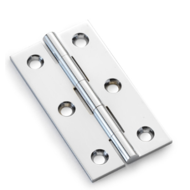 Meubelscharnier Chroom Gepolijst - 64x35x2 mm - 2 stuks incl. schroeven
