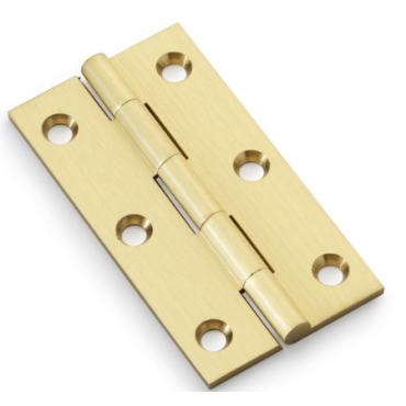 Meubelscharnier Messing Mat - 75x41x2 mm - 2 stuks incl. schroeven