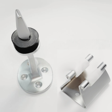 Deurklem met veer, rollen en rubberplaat - 40mm - PVD mat zwart