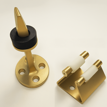 Deurklem met veer, rollen en rubberplaat - 40mm - PVD mat zwart