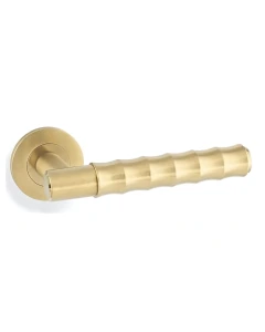 Deurkruk Bamboo 'Spitfire' - PVD Mat messing - Rond rozet Ø50mm
