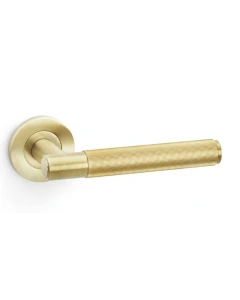 Deurkruk Reeded 'Spitfire' - PVD Mat messing - Rond rozet Ø50mm