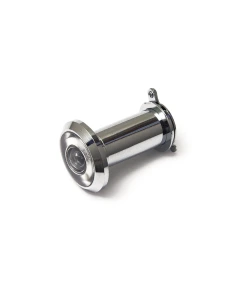 Deurspion messing verchroomd - Ø16mm - Voor deurdikte 36-60mm - Inclusief afsluitklepje - 200° zichtveld