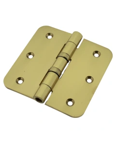 Kogellagerscharnier 89x89mm Ronde hoek Messing gepolijst gelakt