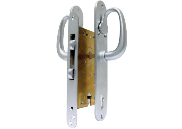 Deurkrukken tbv schuifdeurslot Pc 90mm per stuk Messing mat chroom