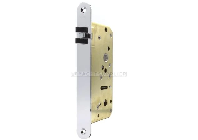Insteekslot Loop, Din Rs, 55/9mm driedelige anti-rammel dagschoot  Messing gepolijst chroom