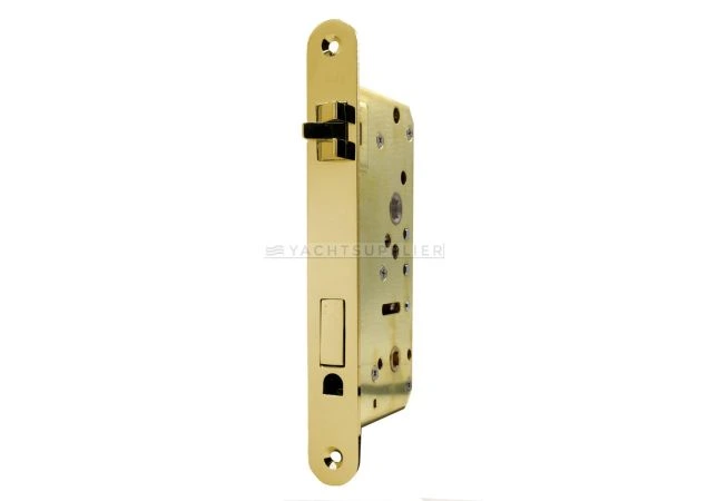 Insteekslot Wc, Din Ls, 55/9/75mm, driedelige anti-rammel dagschoot Messing gepolijst