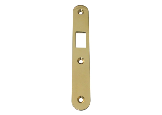 Sluitplaat voor insteek schuifdeurslot Pc 75mm - Messing mat chroom - S&B 225603.9