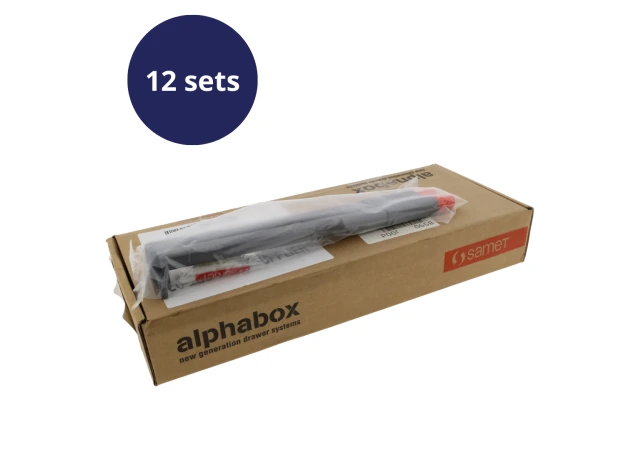 Relingset Alphabox Antraciet L:300mm opschroef - 12 sets