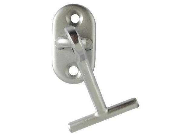 Patrijspoort hanger ketting L= 60mm Messing mat chroom