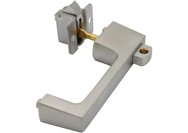 Deurgreep met snapslot, deurdikte 14-22mm, tbv Lade afsluitbaar Messing mat chroom