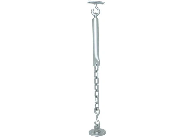 Stoelsjorring incl. stoeloog en bodemplaat, L= 420mm Messing mat chroom