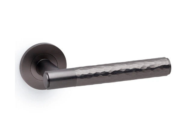 Deurkruk Hammered 'Spitfire' - Antraciet - Rond rozet Ø50mm - AW223DBZ