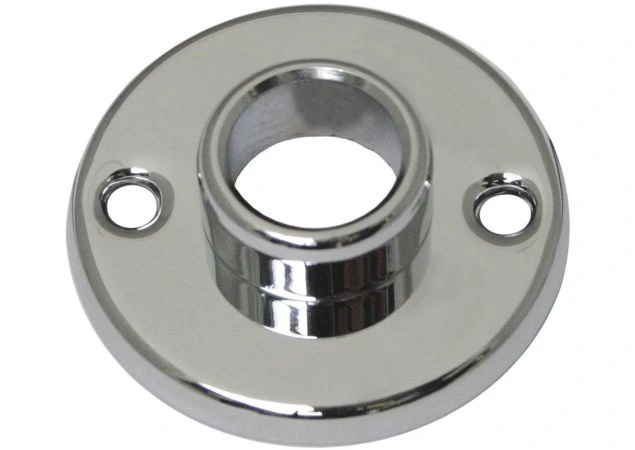 Kruk rozet tbv patentbouten 51mm rond per paar  Messing gepolijst chroom